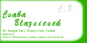 csaba blazsicsek business card